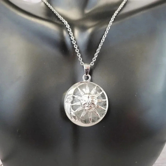 Quartz Sun and Moon Pendant Necklace - Picture 8 of 9